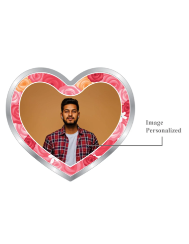 Precious Moments Personalised BIS Hallmarked Happy Valentines Day Silver Heart Shape Coin Of 20 Gram in 999 Purity by ACPL