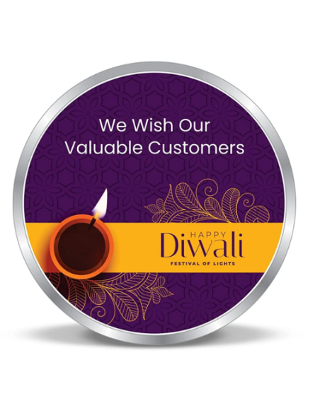 Precious Moments Personalised BIS Hallmarked Happy Diwali Silver Coin Of 20 Gram in 999 Purity / Fineness By ACPL