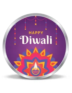 Precious Moments Personalised BIS Hallmarked Happy Diwali Silver Coin Of 10 Gram in 999 Purity / Fineness By ACPL