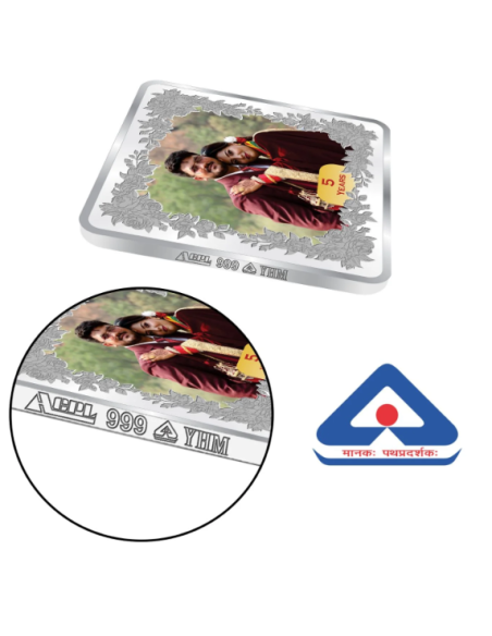 Precious Moments Personalised BIS Hallmarked Newly Married Silver Squa