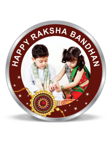 Precious Moments Personalised BIS Hallmarked Happy Raksha Bandhan Silver Coin Of 20 Gram in 999 Purity / Fineness By ACPL