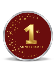Precious Moments Personalised BIS Hallmarked Anniversary Silver Coin Of 10 Gram in 999 Purity / Fineness By ACPL