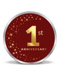 Precious Moments Personalised BIS Hallmarked Anniversary Silver Coin Of 20 Gram in 999 Purity / Fineness By ACPL