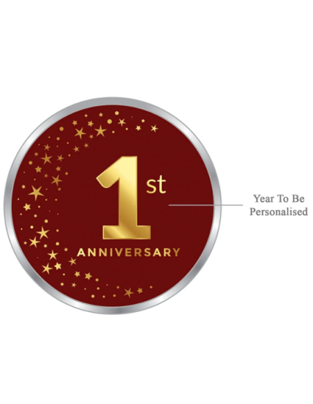 Precious Moments Personalised BIS Hallmarked Anniversary Silver Coin Of 50 Gram in 999 Purity / Fineness By ACPL