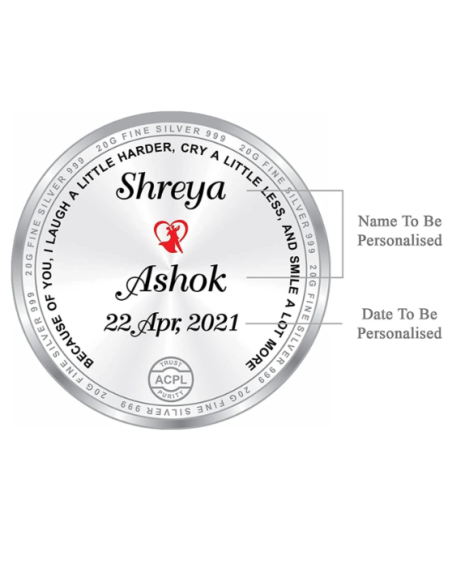 Precious Moments Personalised BIS Hallmarked Anniversary Silver Coin O
