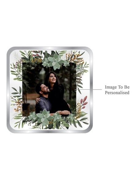 ACPL Personalised BIS Hallmarked Newly Married Silver Square Coin Of 10 Gram in 999 Purity / Fineness