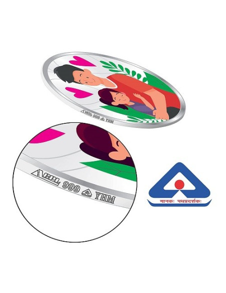 Precious Moments Color BIS Hallmarked Best Father Silver Coin Of 100 G