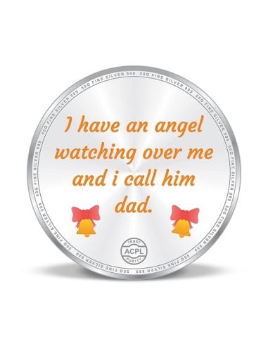 Precious Moments Color BIS Hallmarked Best Father Silver Coin Of 100 G