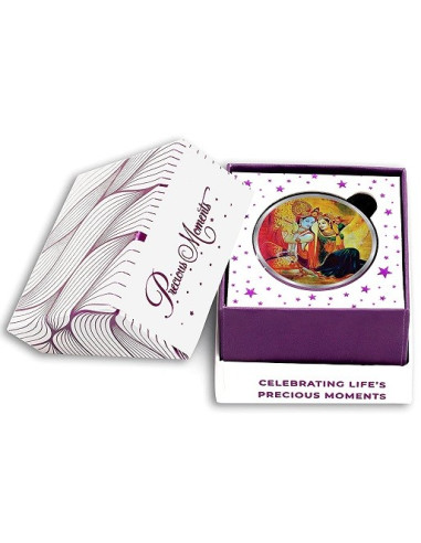 ACPL Color Radha Krishna BIS Hallmarked Silver Coin Of 10 Gram in 999 Purity / Fineness
