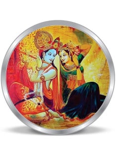 ACPL Color Radha Krishna BIS Hallmarked Silver Coin Of 10 Gram in 999 Purity / Fineness