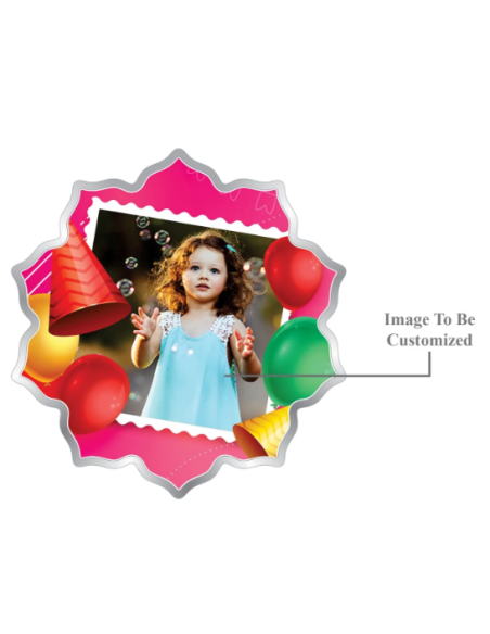 Precious Moments Personalised BIS Hallmarked Happy Birthday Silver Flower Shape Coin Of 20 Gram in 999 Purity / Fineness By ACPL