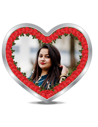 Precious Moments Personalised BIS Hallmarked Happy Valentines Day Silver Heart Shape Coin Of 20 Gram in 999 Purity by ACPL