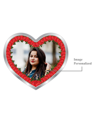 Precious Moments Personalised BIS Hallmarked Happy Valentines Day Silver Heart Shape Coin Of 20 Gram in 999 Purity by ACPL