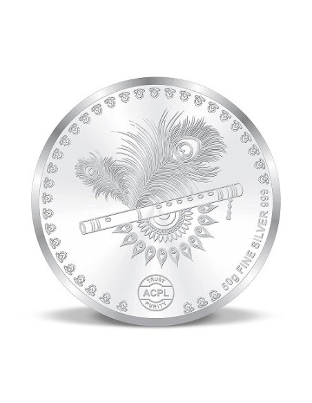 Precious Moments Color Radha Krishna BIS Hallmarked Silver Coin Of 100