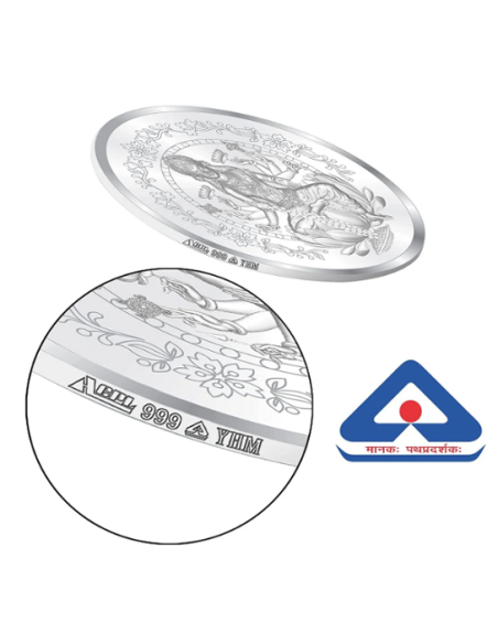 Precious Moments Lakshmi BIS Hallmarked Silver Coin Of 10 Gram in 999 Purity / Fineness by ACPL
