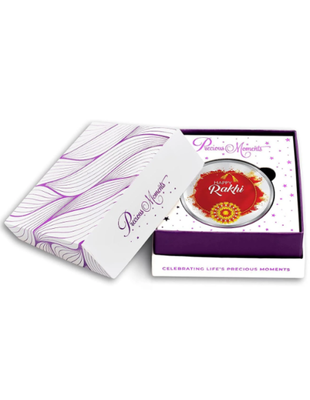 Precious Moments BIS Hallmarked Happy Raksha Bandhan Silver Coin Of 10 Gram in 999 Purity / Fineness By ACPL