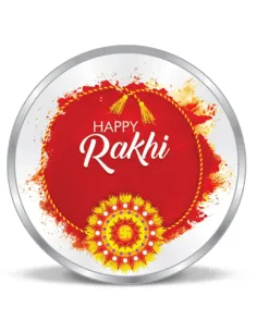 Precious Moments BIS Hallmarked Happy Raksha Bandhan Silver Coin Of 50 Gram in 999 Purity / Fineness By ACPL