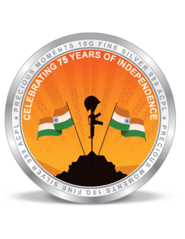 Precious Moments Color Happy Independence Day BIS Hallmarked Silver Coin Of 20 Gram in 999 Purity / Fineness by ACPL