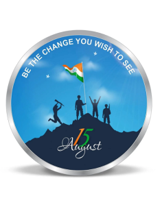 Precious Moments Color Happy Independence Day BIS Hallmarked Silver Coin Of 20 Gram in 999 Purity / Fineness by ACPL