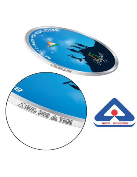 Precious Moments Color Happy Independence Day BIS Hallmarked Silver Coin Of 50 Gram in 999 Purity / Fineness by ACPL