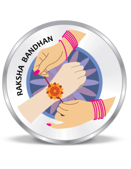 Precious Moments BIS Hallmarked Happy Raksha Bandhan Silver Coin Of 10 Gram in 999 Purity / Fineness By ACPL