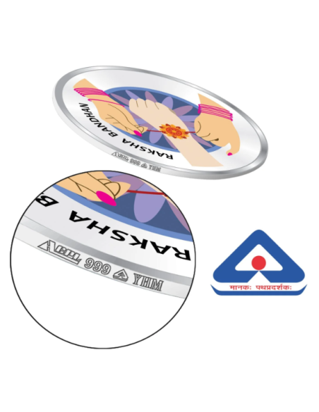 Precious Moments BIS Hallmarked Happy Raksha Bandhan Silver Coin Of 20 Gram in 999 Purity / Fineness By ACPL