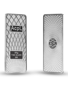 Precious Moments BIS Hallmarked Silver Bar Of 50 Gram in 999 Purity / Fineness by ACPL