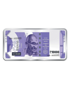 Precious Moments BIS Hallmarked 100 Gram Silver Currency Bar Rs.10000