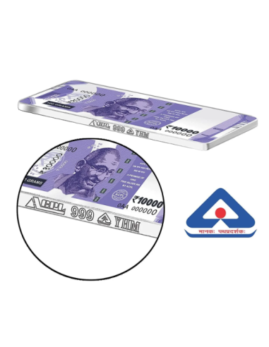 Precious Moments BIS Hallmarked 100 Gram Silver Currency Bar Rs.10000