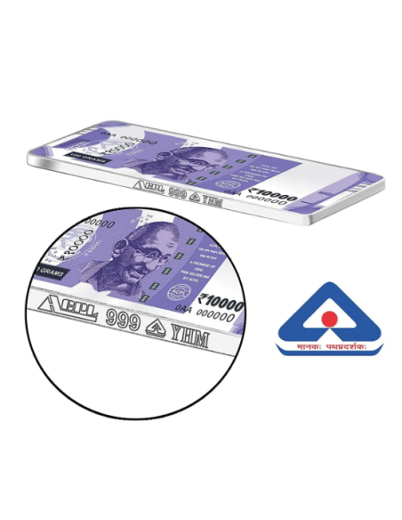 Precious Moments BIS Hallmarked 100 Gram Silver Currency Bar Rs.10000