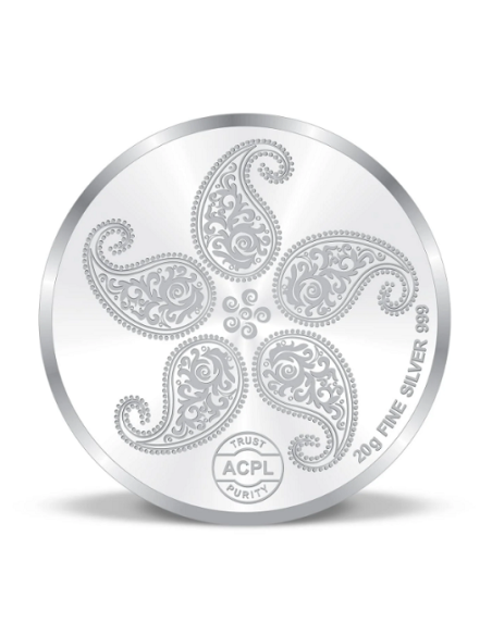 Precious Moments Color Radha Krishna & Peacock BIS Hallmarked Silver Coin Of [20 Grams X 2 ] in 999 Purity / Fineness by ACPL