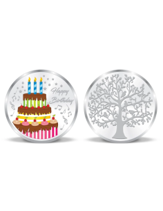 Precious Moments Color Birthday Celebration BIS Hallmarked Silver Coin Of [20 Grams X 2 ] in 999 Purity / Fineness COMBO SET