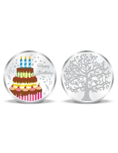 Precious Moments Color Birthday Celebration BIS Hallmarked Silver Coin Of [20 Grams X 2 ] in 999 Purity / Fineness COMBO SET