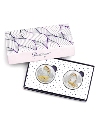 Precious Moments Color King and Queen BIS Hallmarked Silver Coin Of [20 Grams X 2 ] in 999 Purity / Fineness COMBO SET