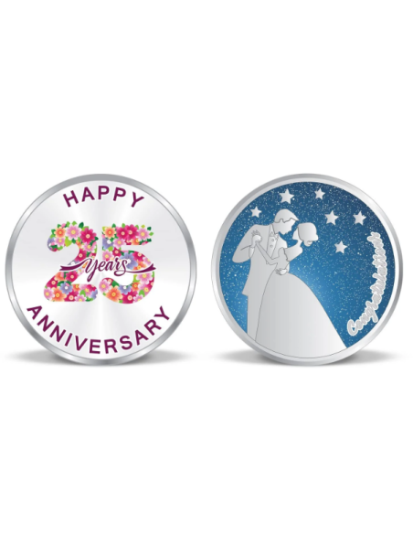 Precious Moments Color Anniversary BIS Hallmarked Silver Coin Of [20 Grams X 2 ] in 999 Purity / Fineness COMBO SET