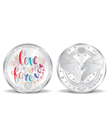 Precious Moments Color Anniversary BIS Hallmarked Silver Coin Of [20 Grams X 2 ] in 999 Purity / Fineness COMBO SET