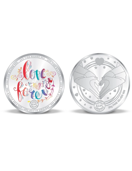 Precious Moments Color Anniversary BIS Hallmarked Silver Coin Of [20 Grams X 2 ] in 999 Purity / Fineness COMBO SET