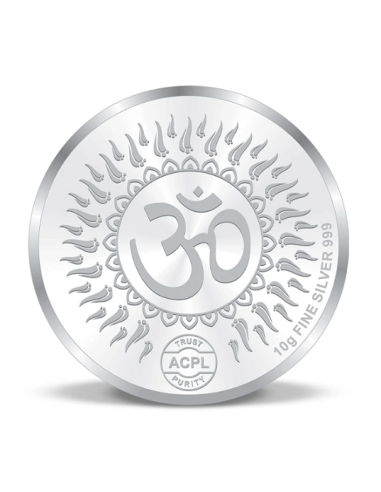 Precious Moments Ganesh BIS Hallmarked Silver Coin Of 10 Gram in 999 Purity / Fineness by ACPL
