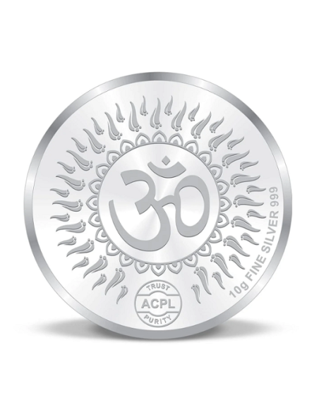 Precious Moments Ganesh BIS Hallmarked Silver Coin Of 10 Gram in 999 Purity / Fineness by ACPL