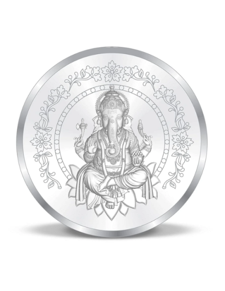 Precious Moments Ganesh BIS Hallmarked Silver Coin Of 10 Gram in 999 Purity / Fineness by ACPL