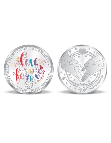 Precious Moments Color Anniversary BIS Hallmarked Silver Coin Of [10 Grams X 2 ] in 999 Purity / Fineness COMBO SET