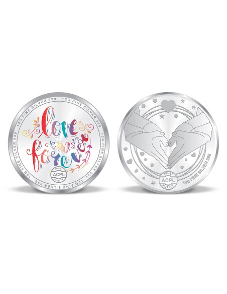 Precious Moments Color Anniversary BIS Hallmarked Silver Coin Of [10 Grams X 2 ] in 999 Purity / Fineness COMBO SET