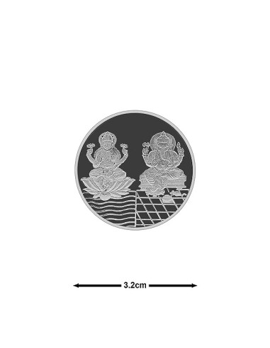 Fortune Forever Lakshmi Ganesh Silver Coin of 10 gm in 999 Purity/Fineness