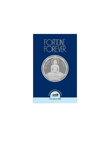 Fortune Forever Mahavir Ji Silver Coin of 10 gm in 999 Purity/Fineness