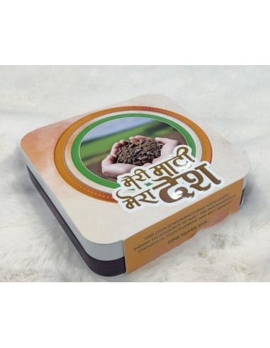 Omkar Mint Meri Mati Mera Desh Lotus Color Silver Coin Of 20 Grams in 999 Purity Fineness