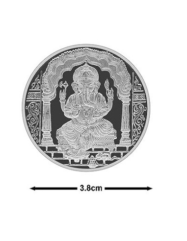 Fortune Forever Ganesh Silver Coin of 20 gm in 999 Purity/Fineness