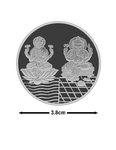 Fortune Forever Lakshmi Ganesh Silver Coin of 20 gm in 999 Purity/Fineness