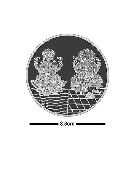 Fortune Forever Lakshmi Ganesh Silver Coin of 20 gm in 999 Purity/Fineness