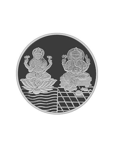 Fortune Forever Lakshmi Ganesh Silver Coin of 50 gm in 999 Purity/Fineness