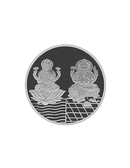 Fortune Forever Lakshmi Ganesh Silver Coin of 50 gm in 999 Purity/Fineness
